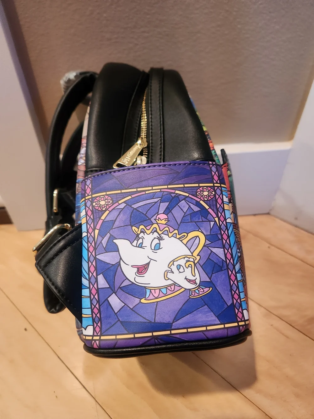 Disney Loungefly Beauty and the Beast Stained Glass Castle Mini Backpack